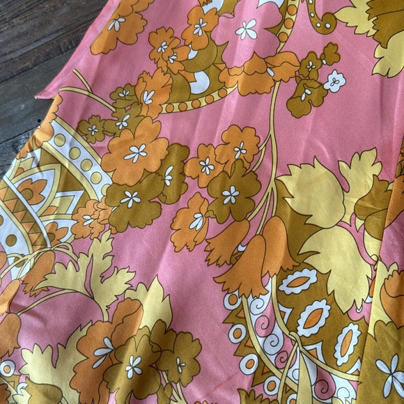 Vintage Laundry by Segal silk flower power halter dress EUC size 8 - Picture 5 of 9